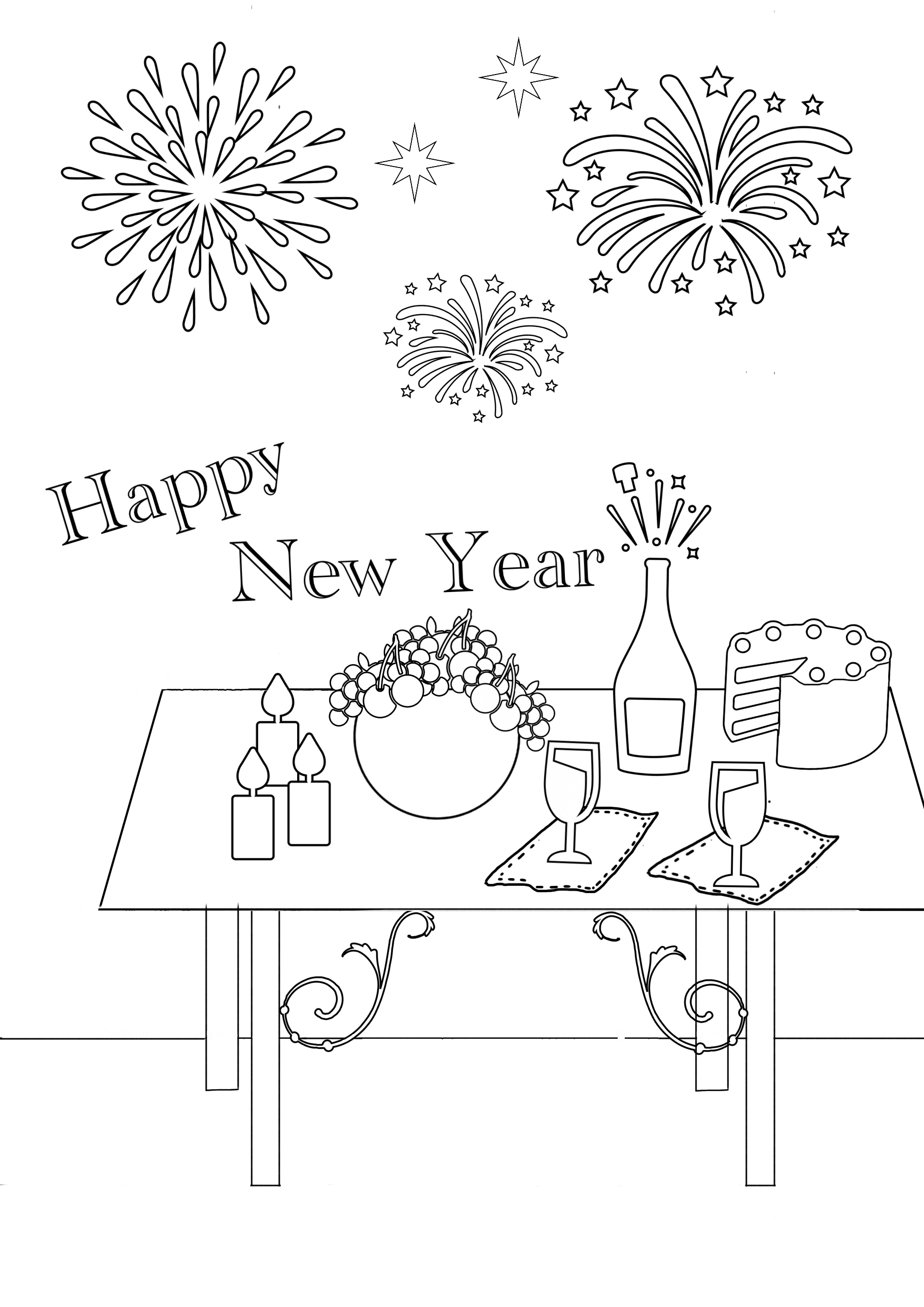 Celebrate the New Year Coloring Page