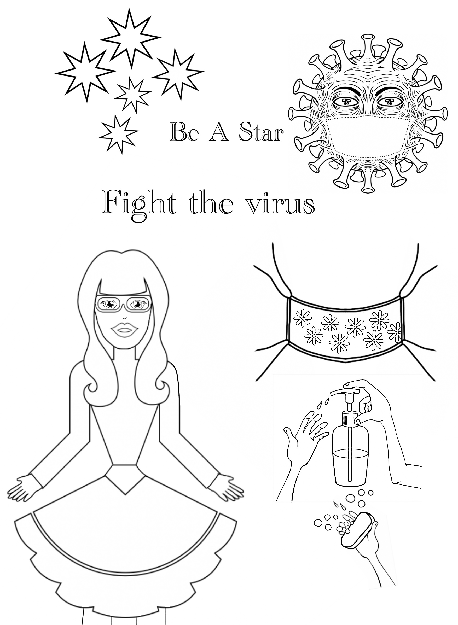 Fight Covid coloring page for kids
