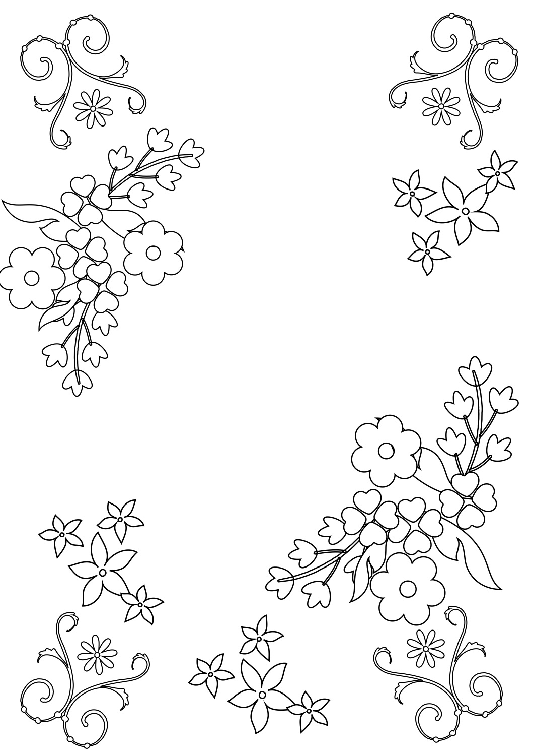 Floral Coloring Card for Girls and Moms