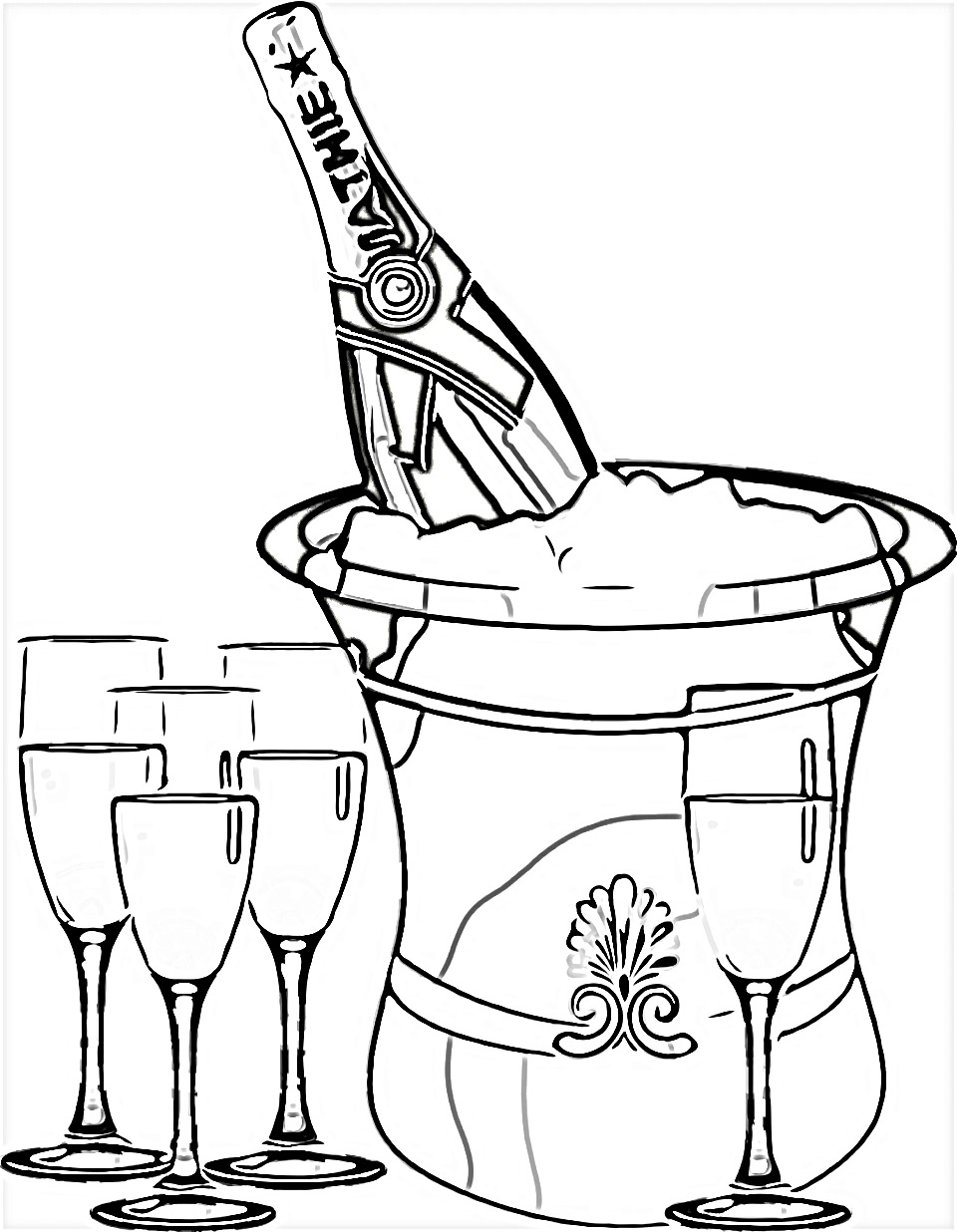 New Year Celebration Coloring Page