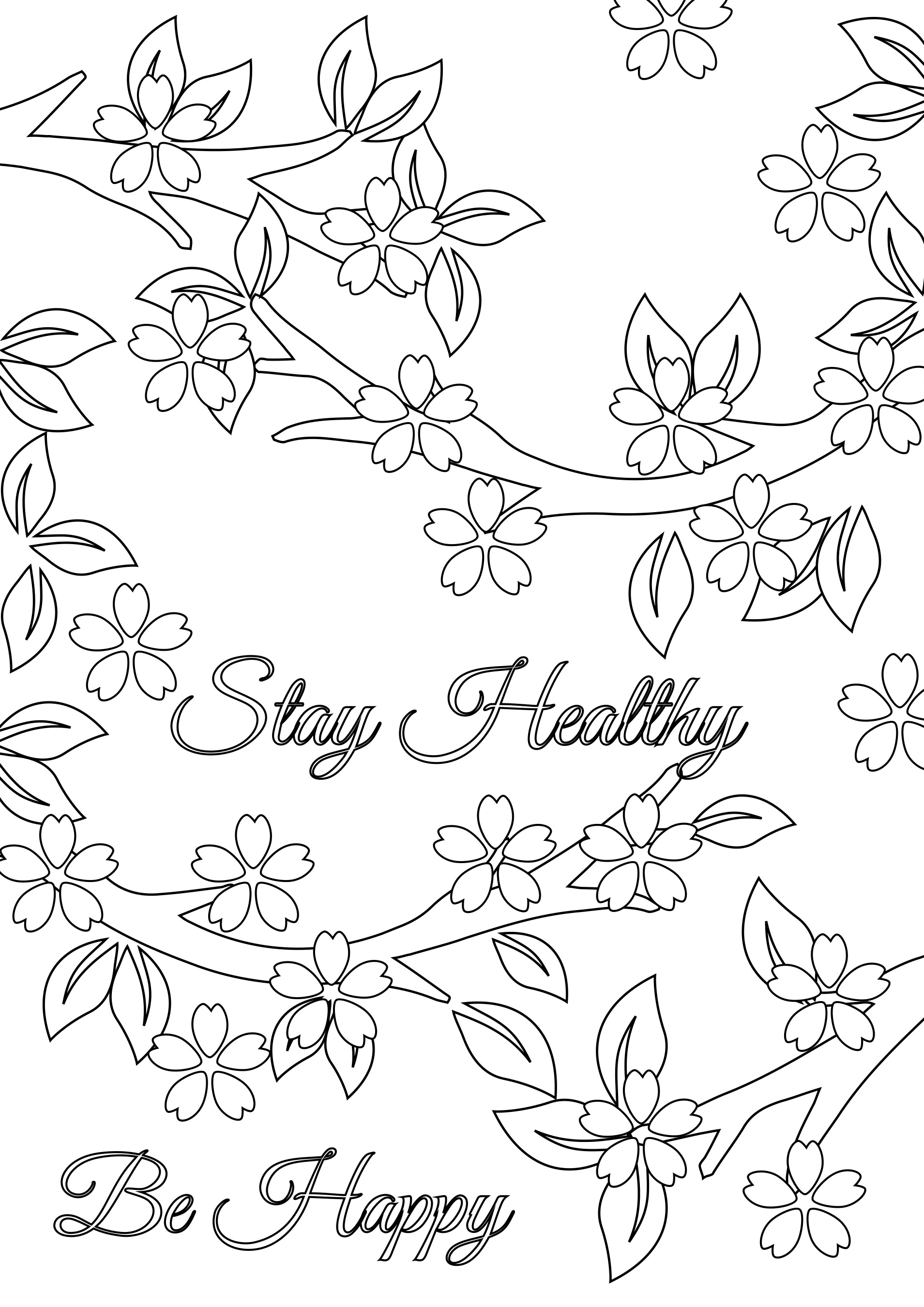 Stay Healthy Coloring Page Card
