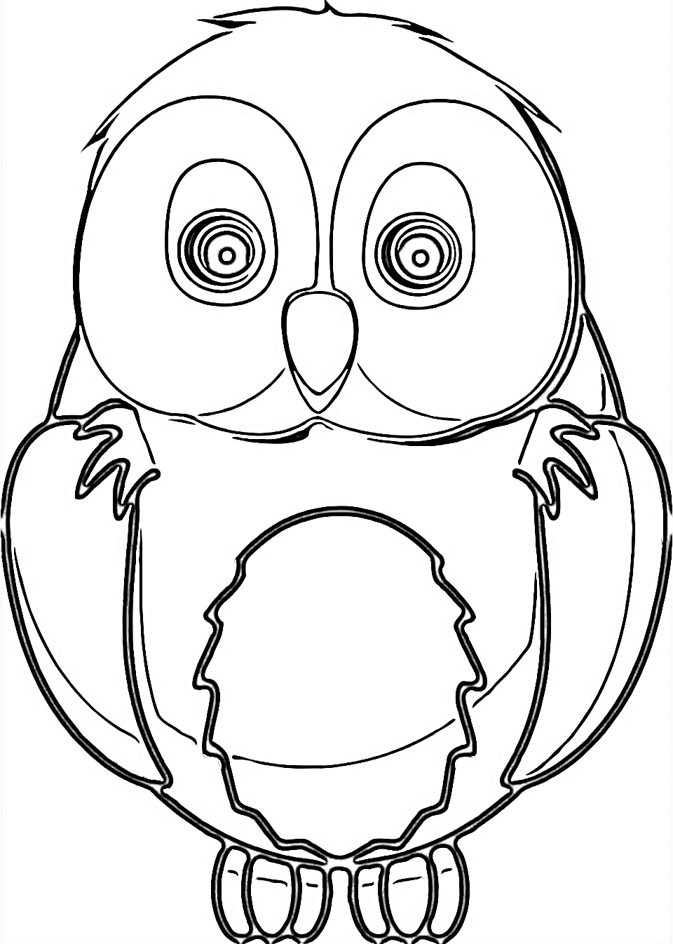 Sweet Cartoon Owl Coloring Page