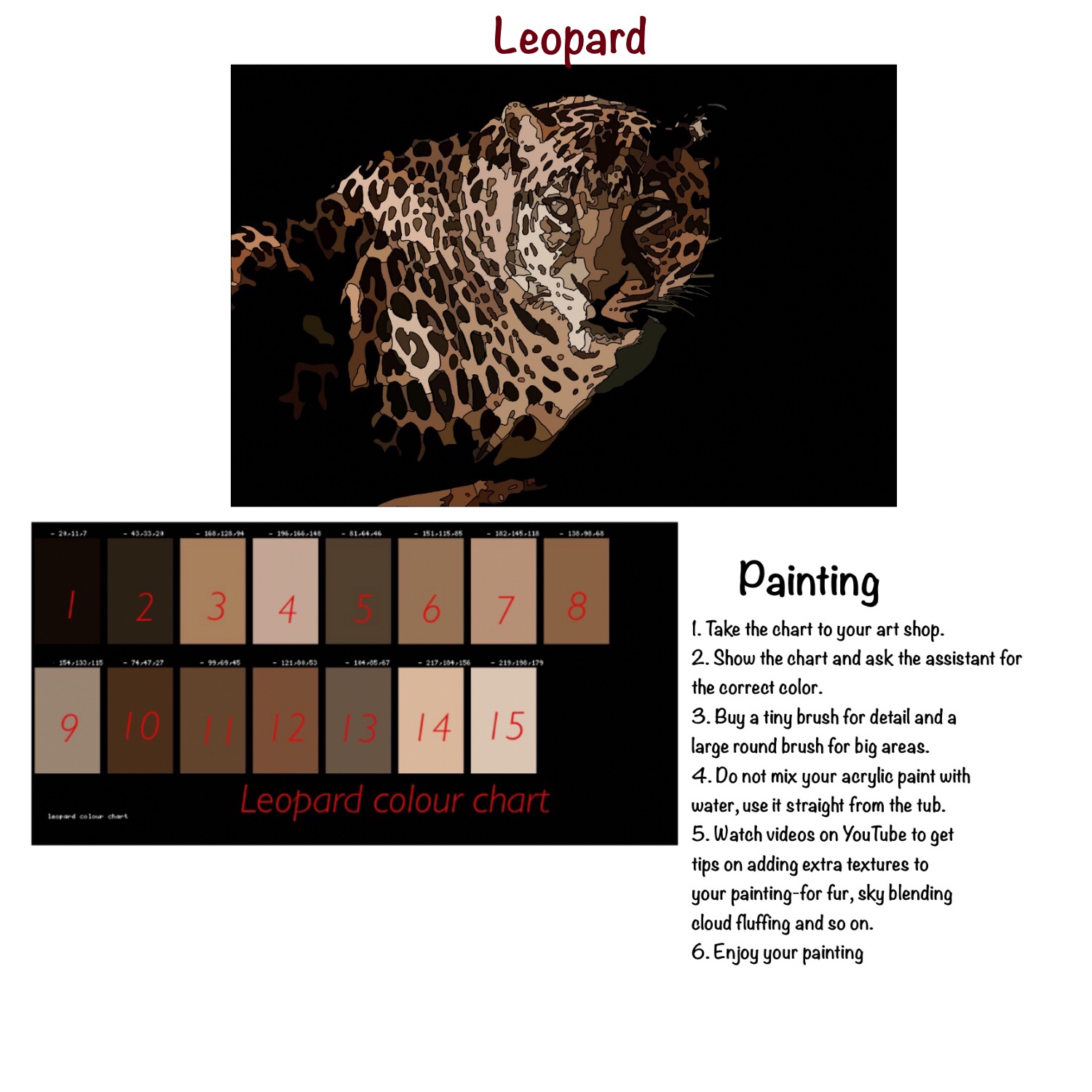 Leopard DIY Paint by Numbers