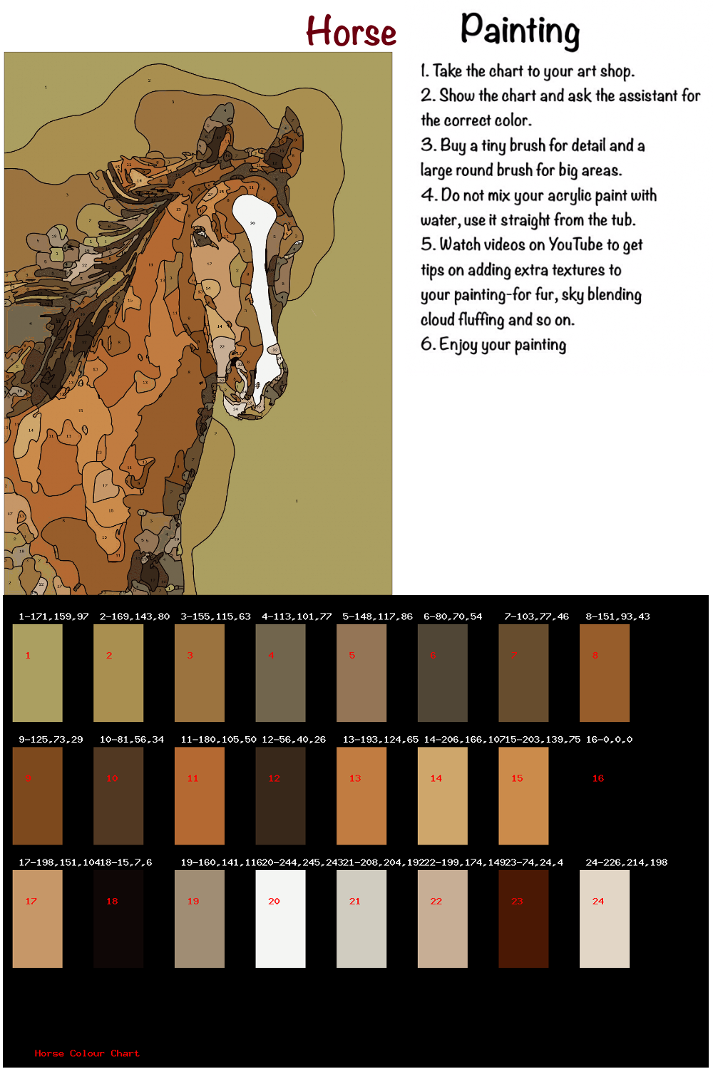 Horse DIY Paint By Numbers 