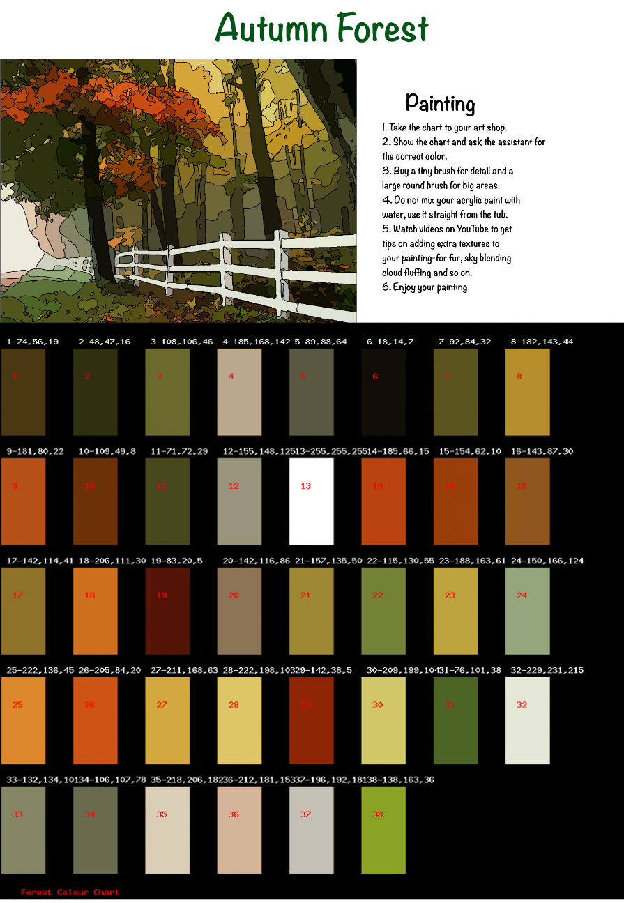 Autumn Forest DIY Paint By Numbers 