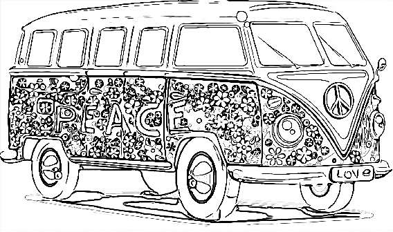 60s Peace and Love VW Bus