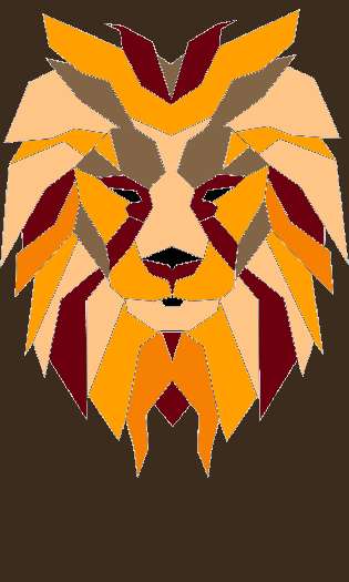 Geometric Lion Color by Numbers for kids