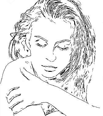 Girl Dreaming Coloring Page