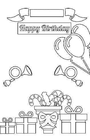 Happy Birthday Candy Coloring Card Template