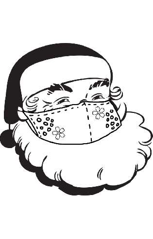 Santa wearing a face mask 