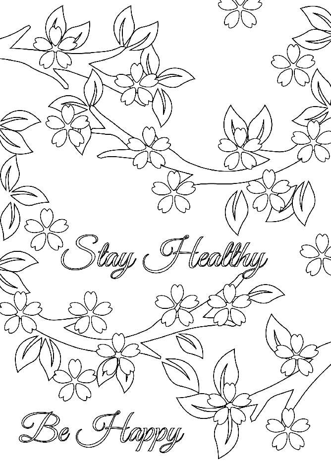 Stay Healthy Coloring Page Card