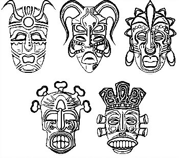 African masks coloring printable 
