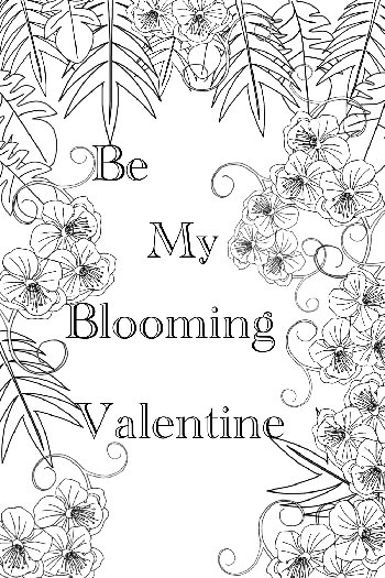 Be My Blooming Valentine Coloring Card