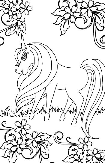 Beautiful Unicorn Coloring Sheet 