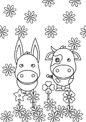 Farm Animals Coloring Page 