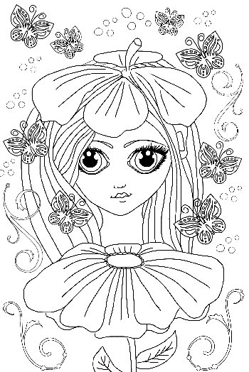 Flower Child Coloring Page