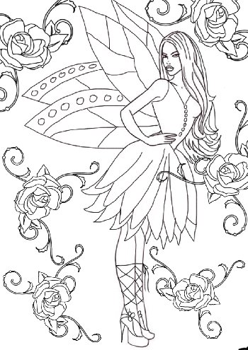 Rose Fairy Coloring Page