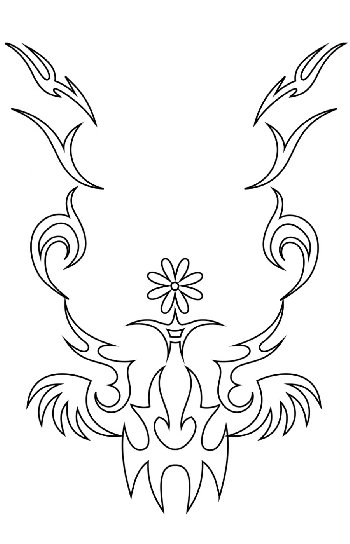 Tattoo Coloring Card template