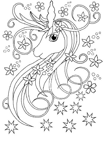 Unicorn in a swirl of flowers 