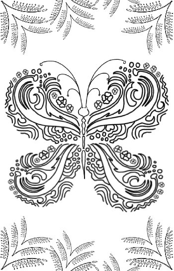 Zentangle butterfly coloring page