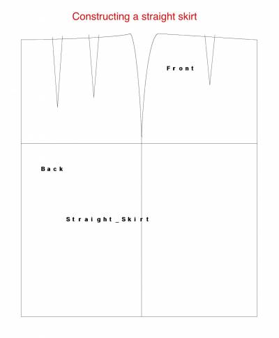 Learn how to draft a sewing pattern for a straight skirt