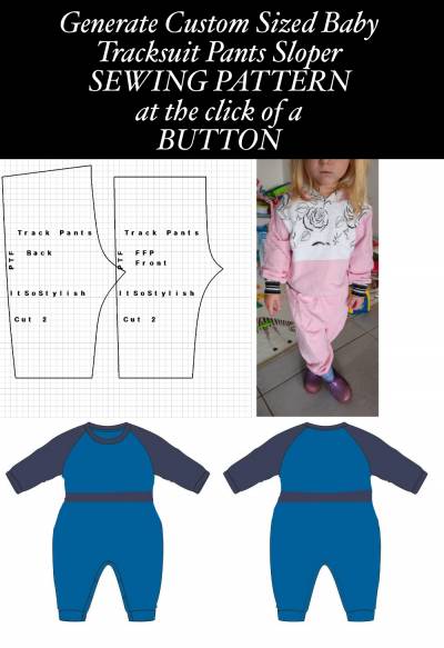 sewing pattern sloper for kids tracksuit pants