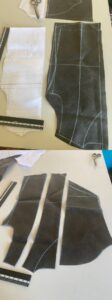 Separating pattern pieces of the knit sloper