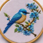 Bluebird free embroidery pattern