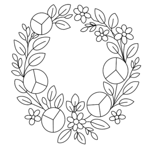 Cream floral wreath in 6 sizes