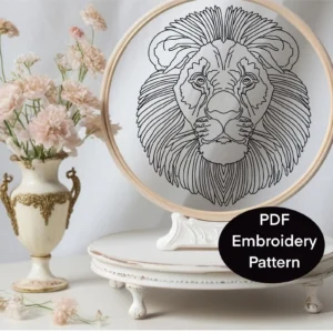 Details of free lion embroidery pattern